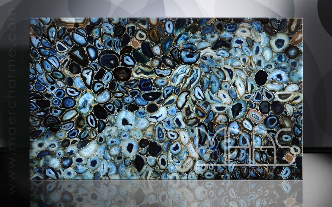 Blauer Achat Pfauenkomposition hinterleuchtet Fensterbänke Preise
